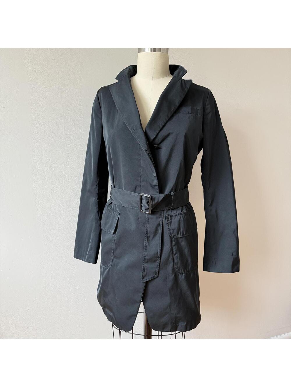 Jil Sander Black Trench Coat with Belt